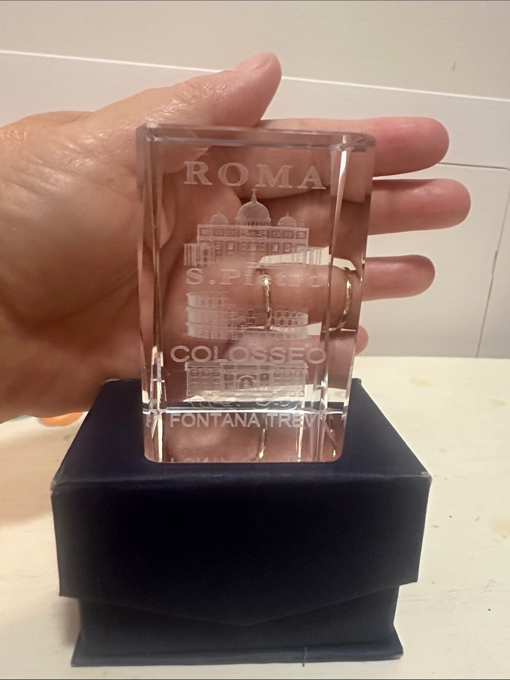 ROMA Engraved Crystal Souvenir - Clear